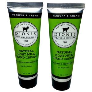 DIONIS GOAT MILK SKINCARE VERBENA &‎ CREAM HAND CREAM 1 OZ x2